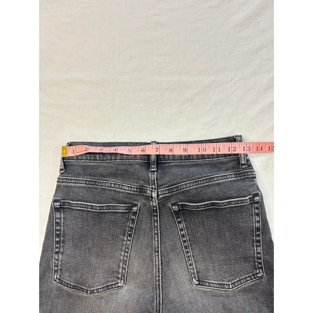 Everlane The Cheeky Jean Faded Black High Rise Straight Leg Crop Denim Size 27